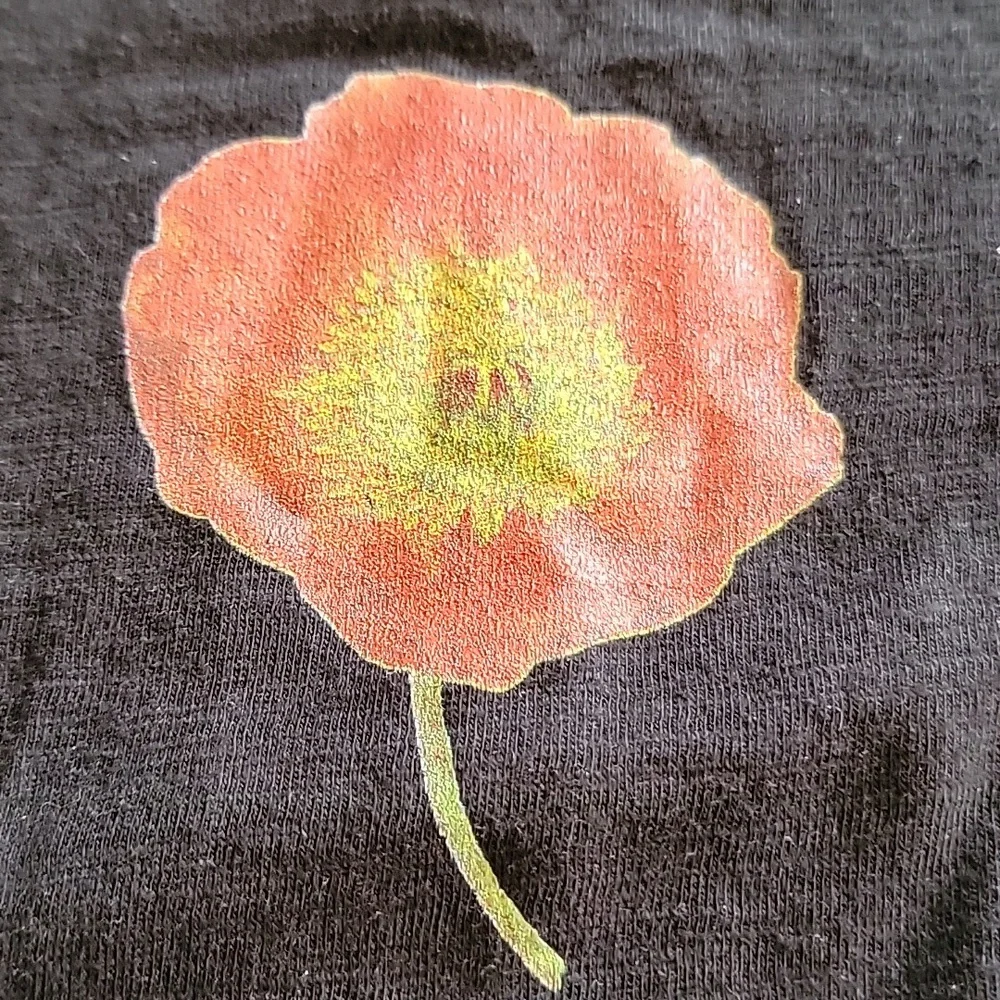TORRID Short Sleeve Floral Design Tee Shirt Black Orange Blue size 2X 18-20 NWT - Picture 10 of 11